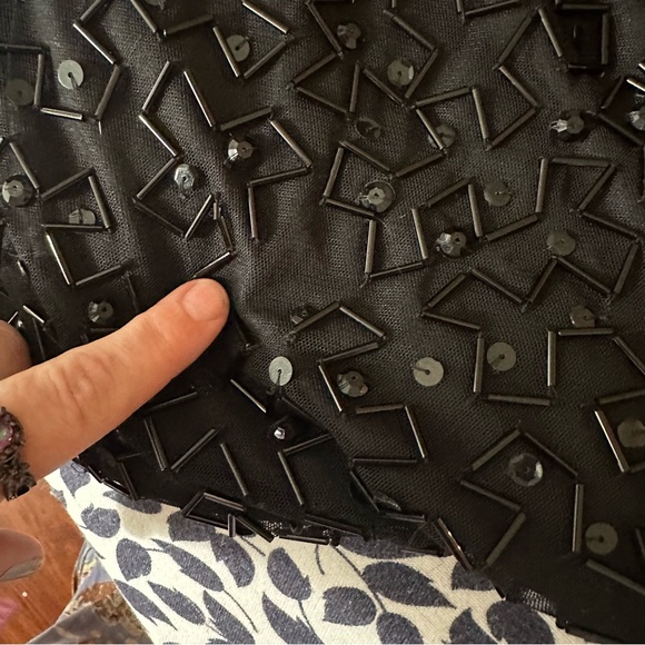 Mac Duggal Black Geometric Hand Embellished  Sleeveless A-Line Dress NWT Size 8 - Picture 16 of 16